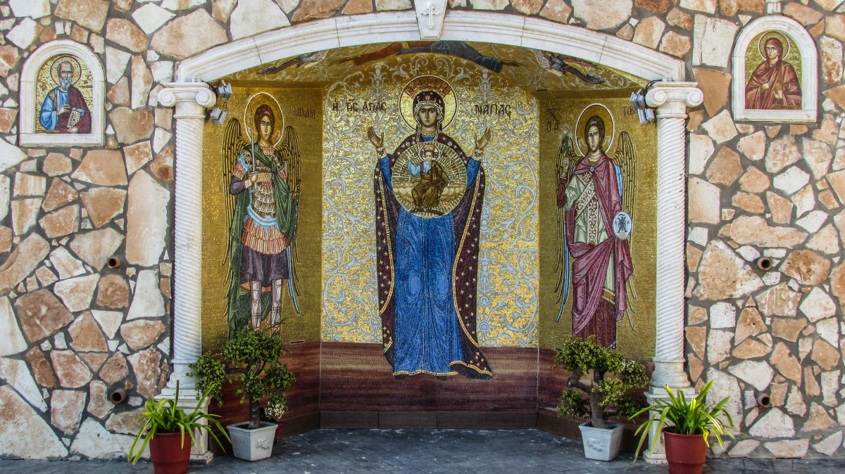 cyprus ayia napa cathedral square mosaic 814971